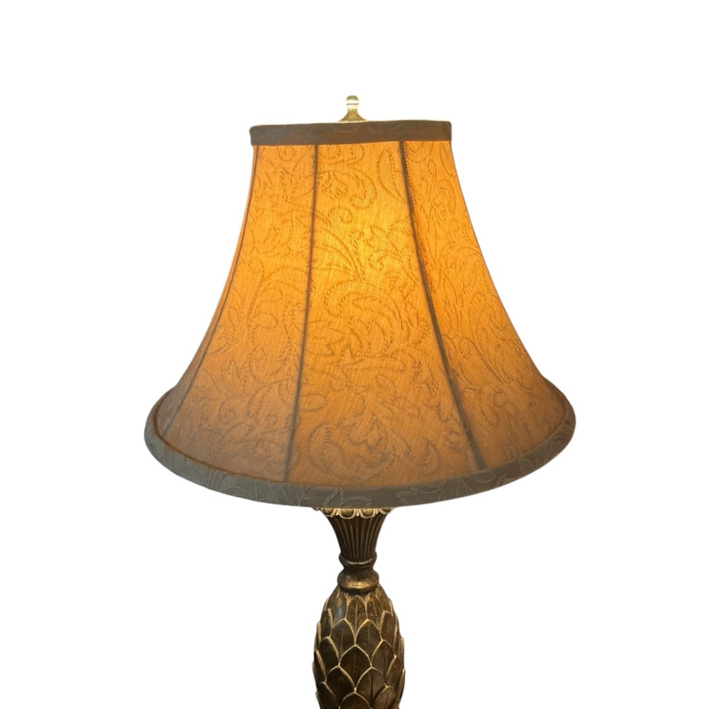 Cream Damask Lampshade Neutral Cottage Chic Soft Glow Fabric Shade 10”